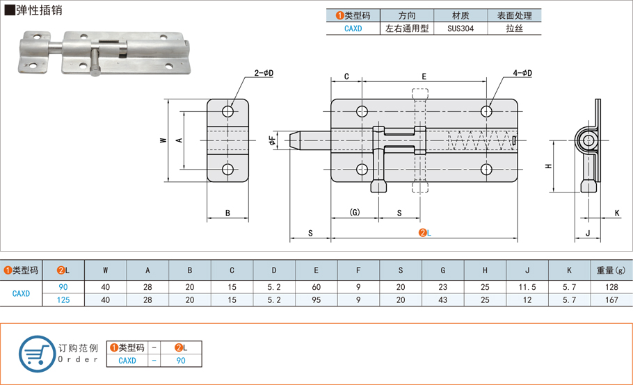 304不銹鋼彈性插銷(xiāo)的規(guī)格型號(hào)都有哪些