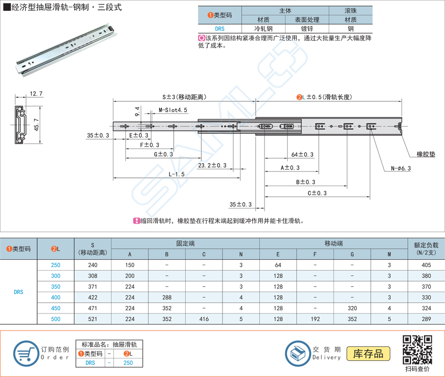 三段式抽屜滑軌的移動距離如何設(shè)計